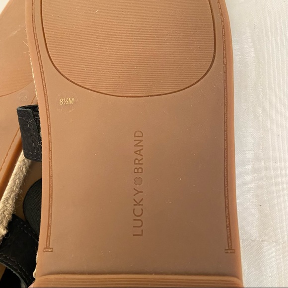 Lucky Brand Sandals Dilane Black Strappy Ankle Nubuck/ Elastic  Women's … - Picture 10 of 12